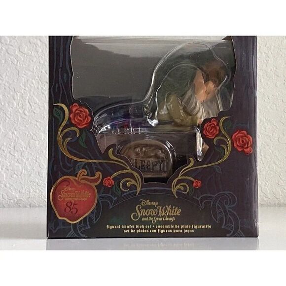 Disney Parks Snow White & Seven Dwarfs SLEEPY 85th Figural Trinket Dish Set NEW - Picture 1 of 9